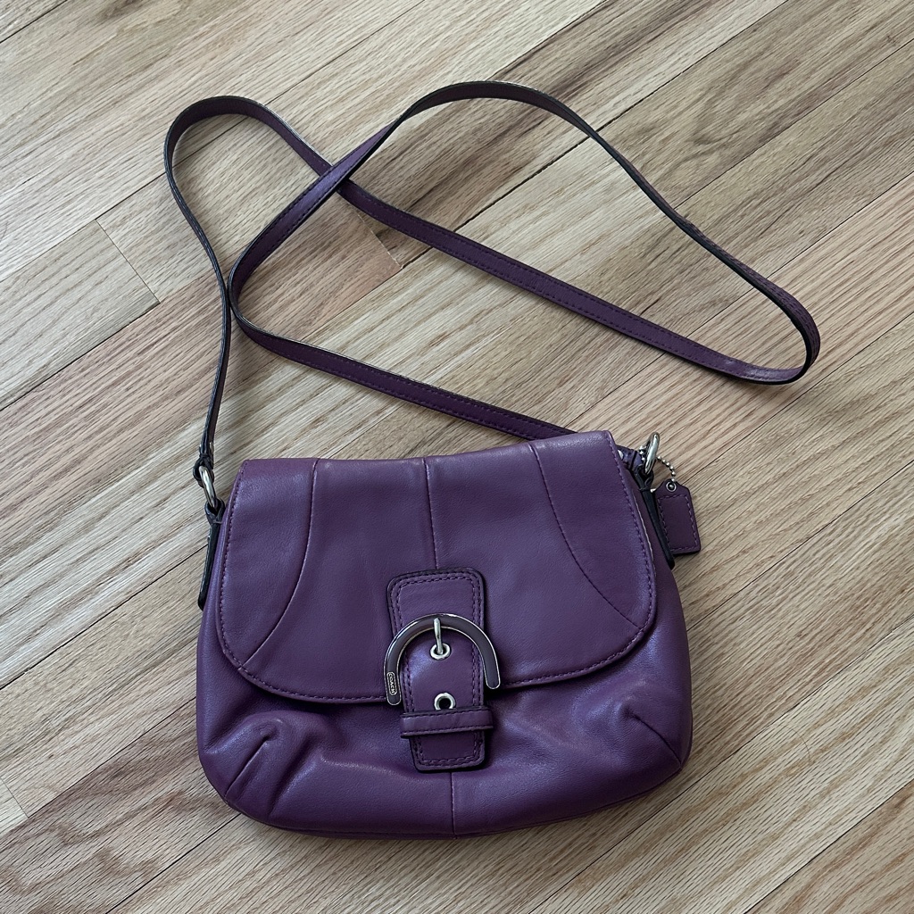 Vintage Coach Y2k Soho Purple Leather Mini Cross Body Purse